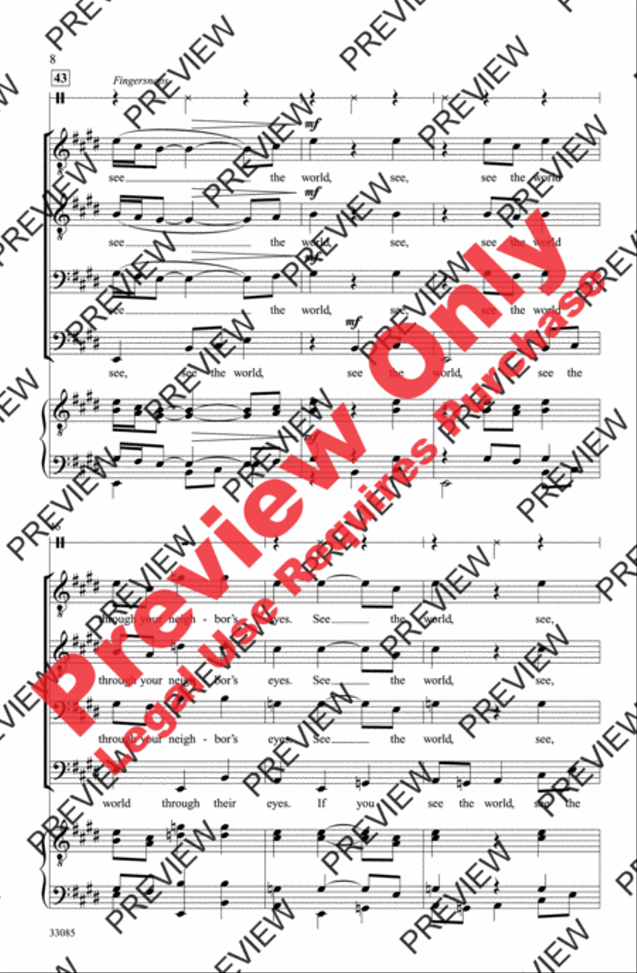 Walk a Mile Walk a Mile Men's Choir scores gallery preview page 8