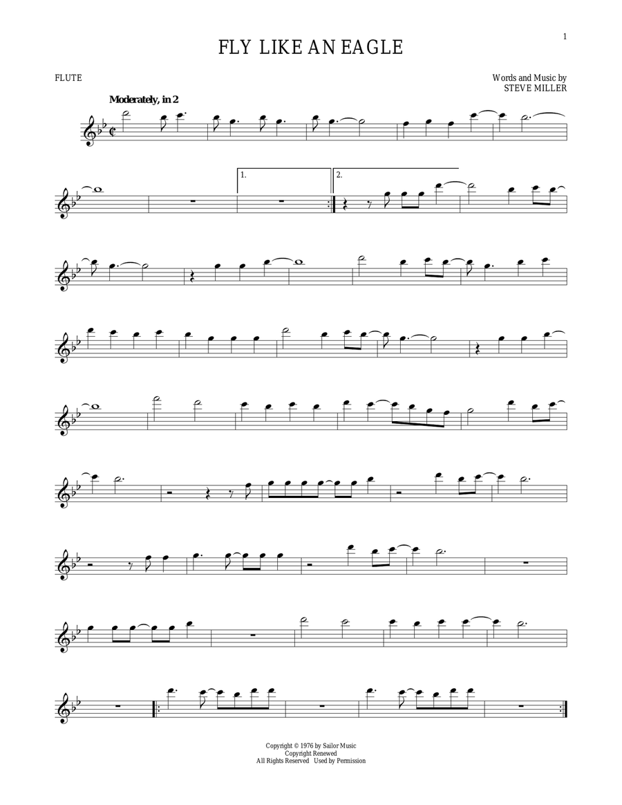 Fly Like An Eagle Flute Solo scores gallery preview page 1
