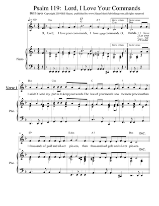 Psalm 119: Lord, I Love Your Commands - piano/vocal