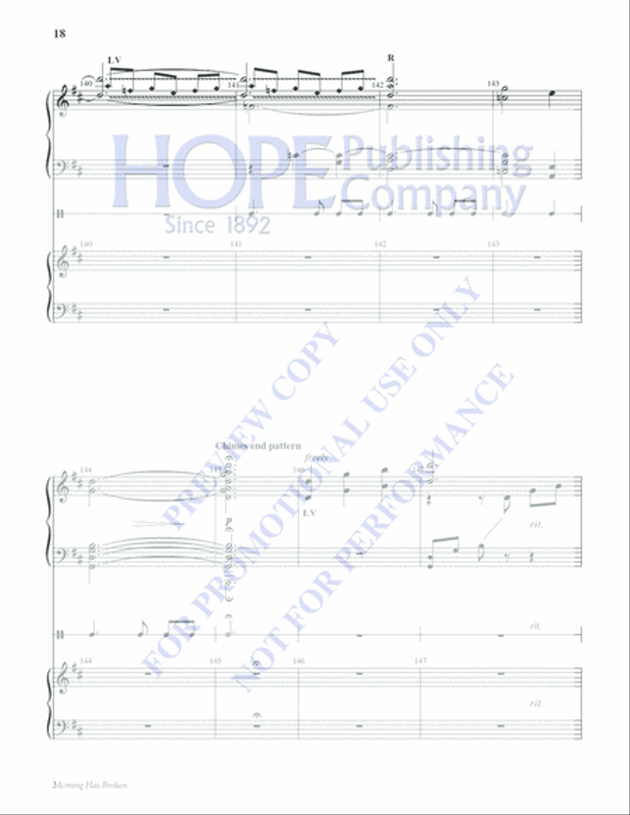 Morning Has Broken Morning Has Broken Handbell Choir scores gallery preview page 18
