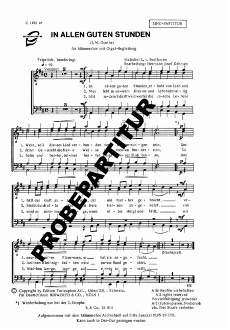 In allen guten Stunden Men's Choir scores gallery preview page 1