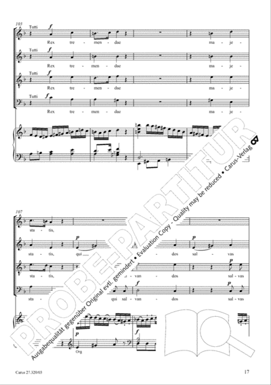 Requiem in D minor 4-Part scores gallery preview page 18