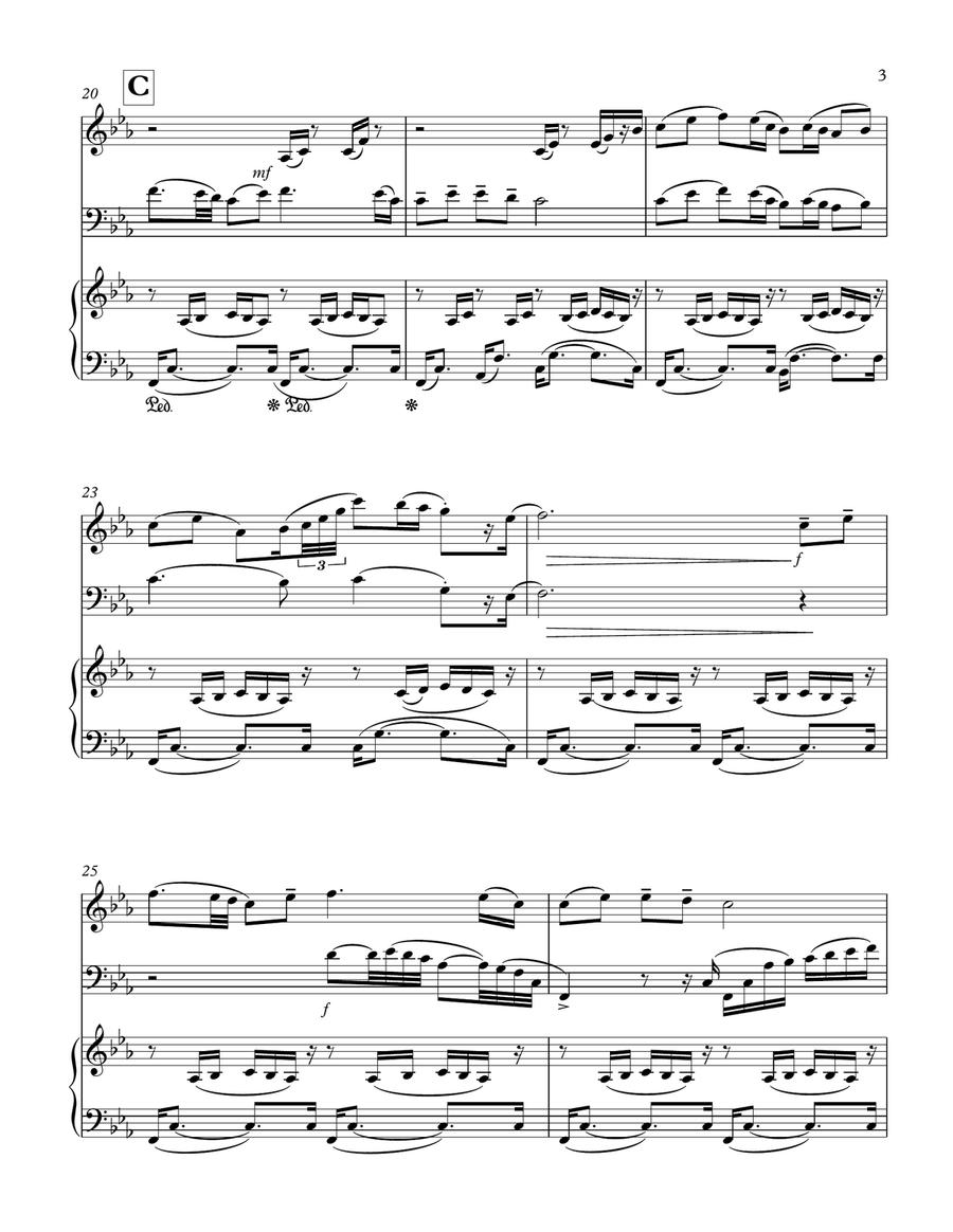 In a Distant Land 在那遙遠的地方 (Chinese traditional) for Trio (Violin, Cello, Piano) Piano Trio scores gallery preview page 3