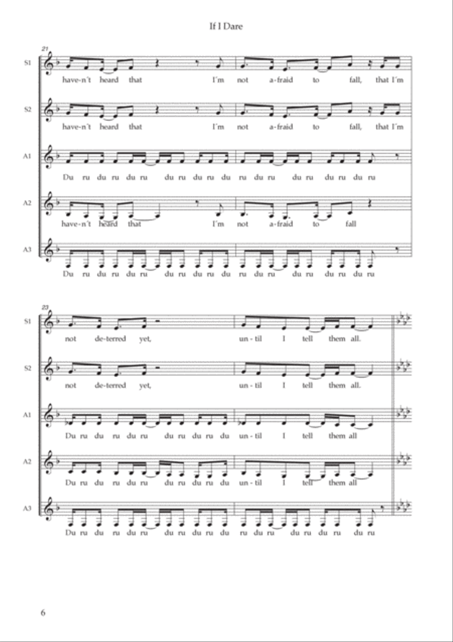 If I Dare Choir scores gallery preview page 6