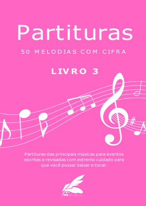 Book cover for Partituras - 50 Melodias com cifra - Livro 3