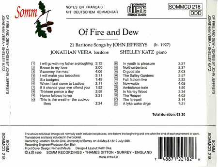 Of Fire & Dew: Baritone Songs