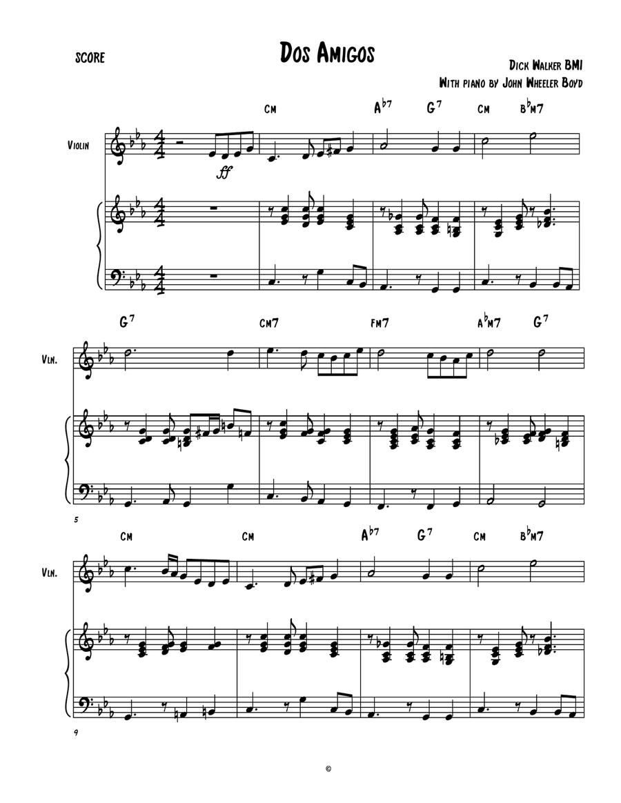 Dos Amigos Violin Solo scores gallery preview page 1