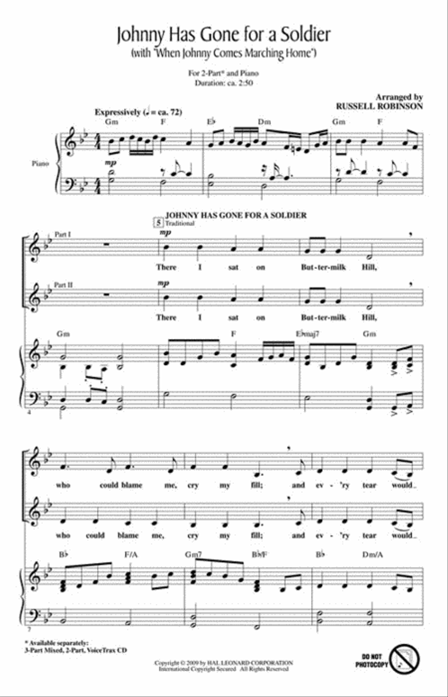 Johnny Has Gone for a Soldier 2-Part scores gallery preview page 2