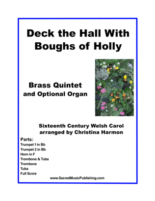 Book cover for Deck the Hall With Boughs of Holly for Brass Quintet and Optional Organ
