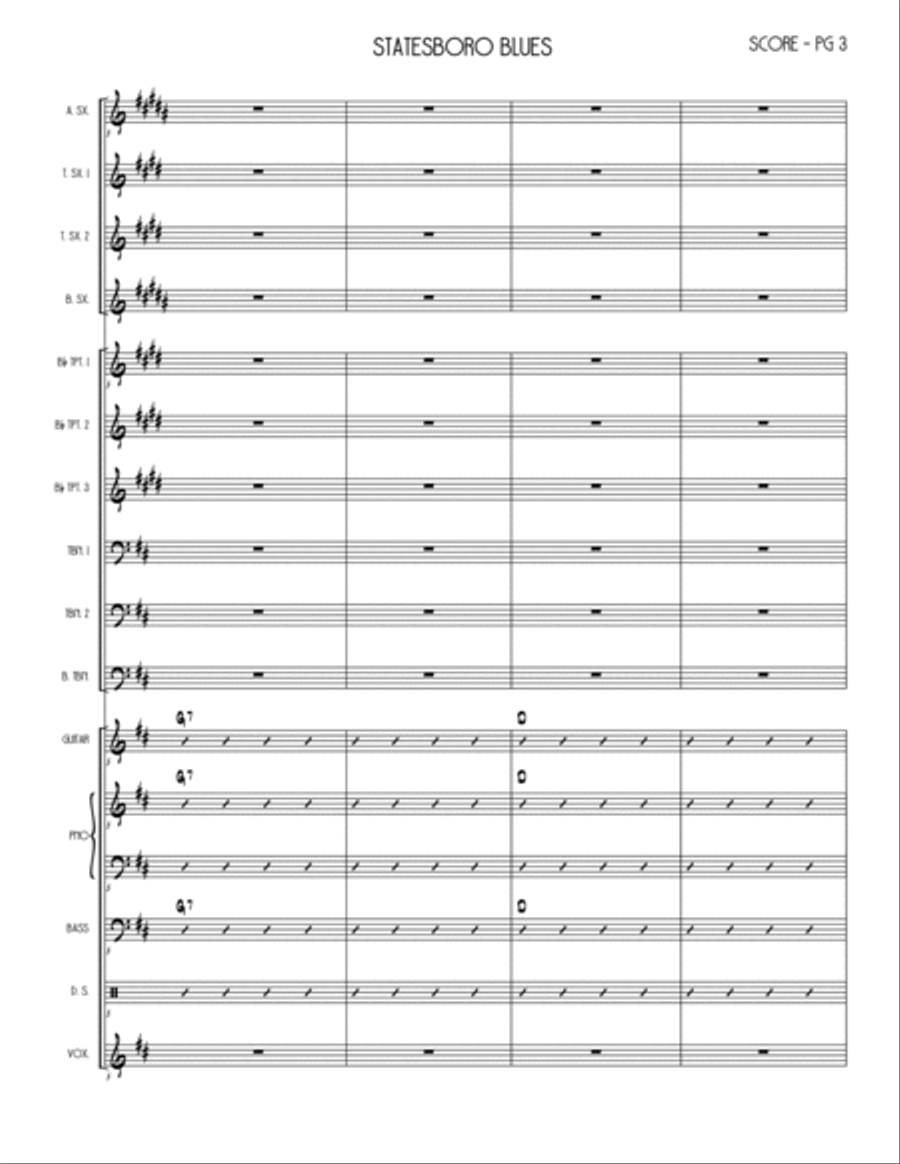 Statesboro Blues Jazz Ensemble scores gallery preview page 3
