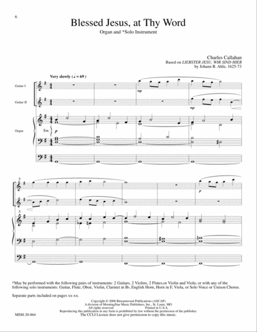 Four Chorale Meditations for Organ and Solo Instrument image number null