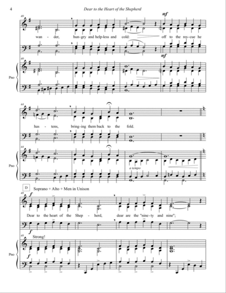 Dear to the Heart of the Shepherd 4-Part scores gallery preview page 4