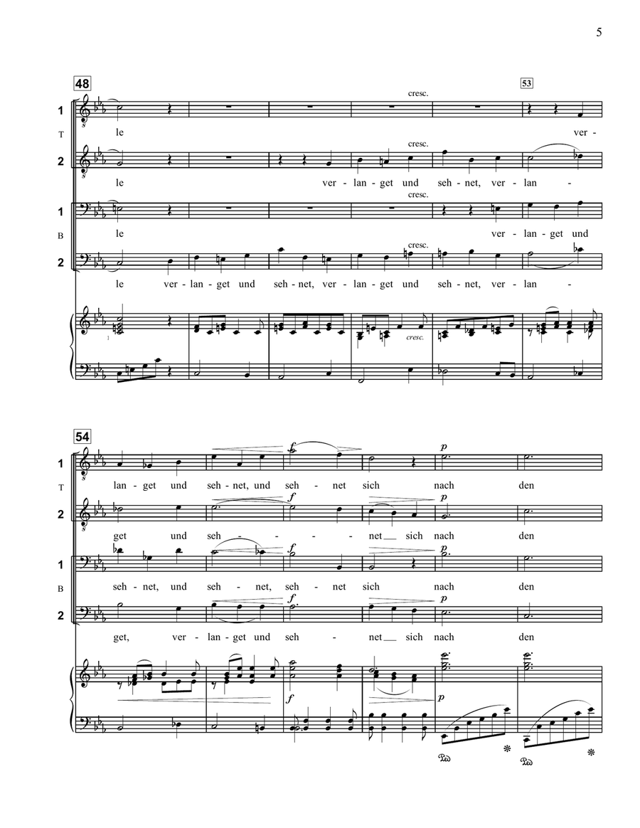 Brahms - Wie Lieblich sind deine Wohnungen from A German Requiem for Men's Choir TTBB TTBB scores gallery preview page 5