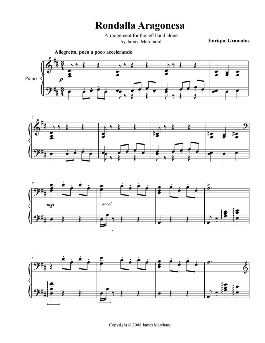 Rondalla Aragonesa Rondalla Aragonesa Piano Solo scores gallery preview page 1