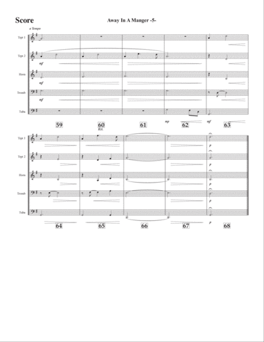 Away in a Manger for brass quintet Brass Quintet scores gallery preview page 5