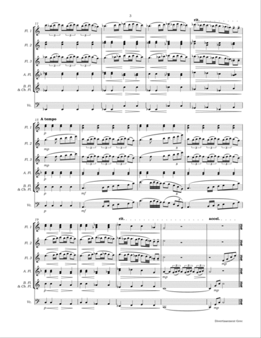 Divertissement Grec for Flute Choir Flute Choir scores gallery preview page 6