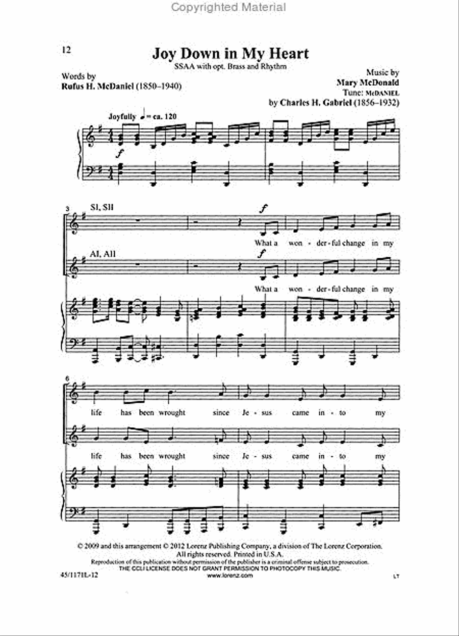 Yes, My Jesus Loves Me SSAA scores gallery preview page 3