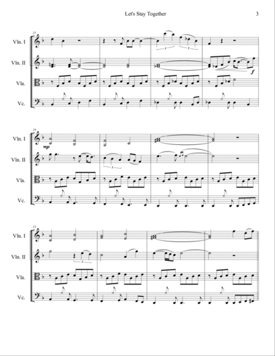Let's Stay Together String Quartet scores gallery preview page 5