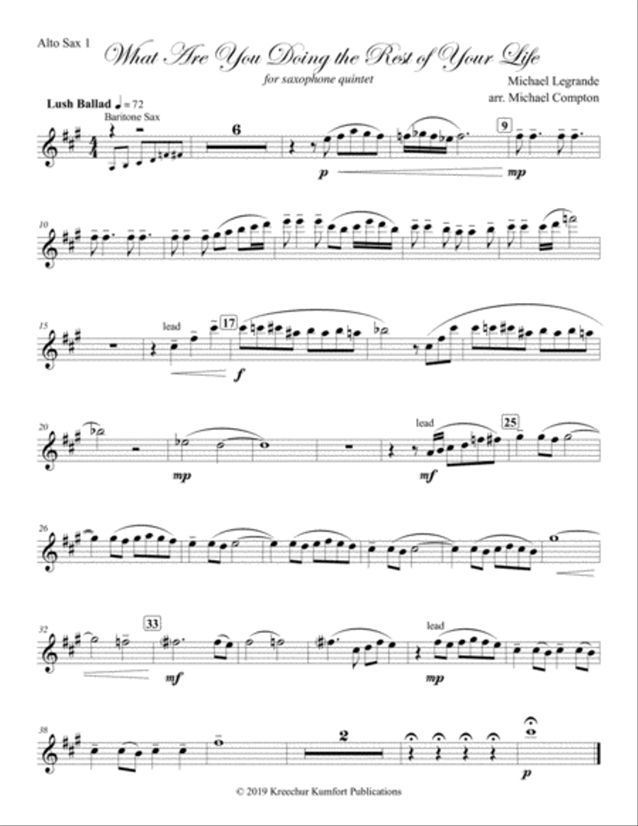 What Are You Doing The Rest Of Your Life? Woodwind Quintet scores gallery preview page 5