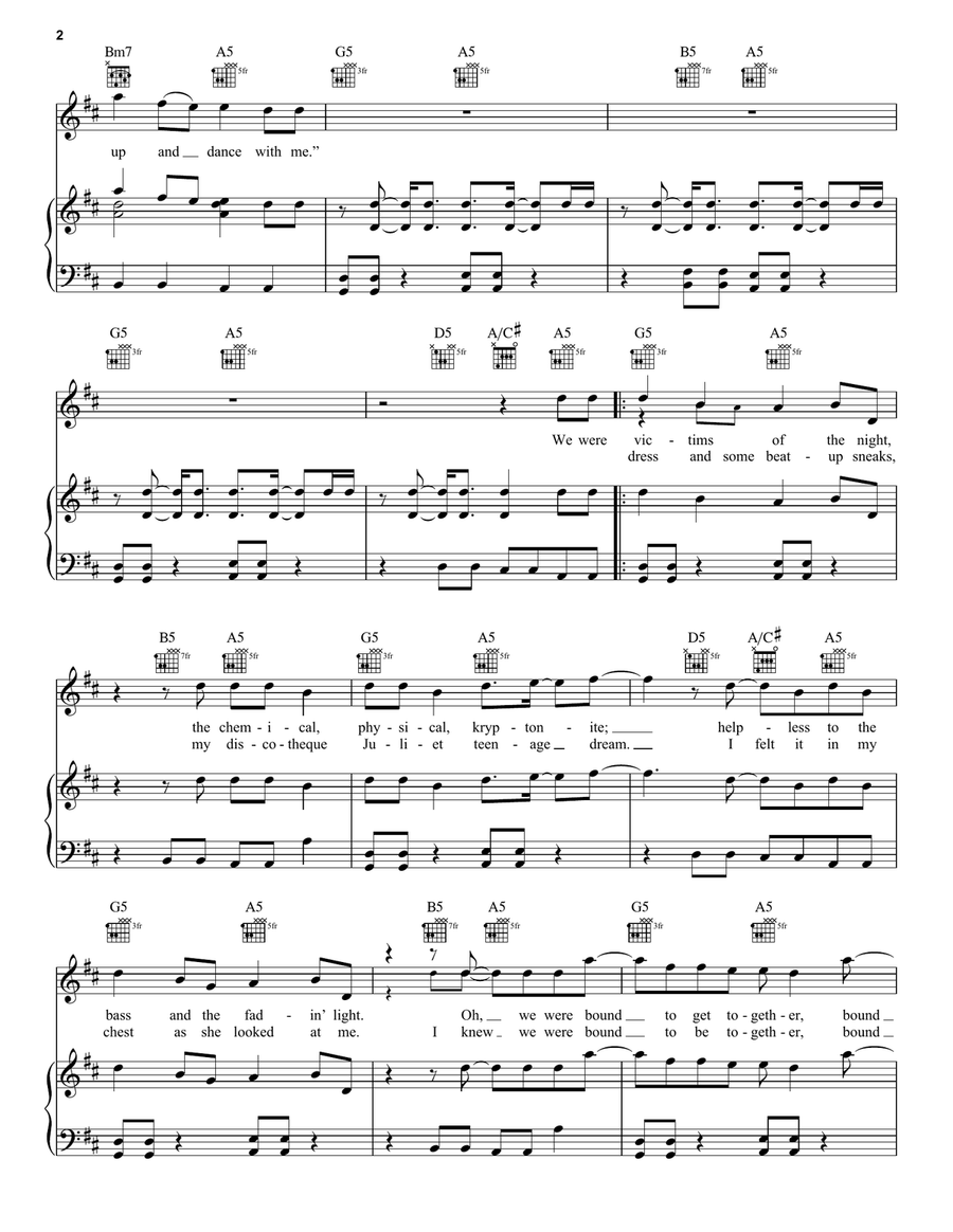 Shut Up And Dance Piano, Vocal, Guitar scores gallery preview page 2