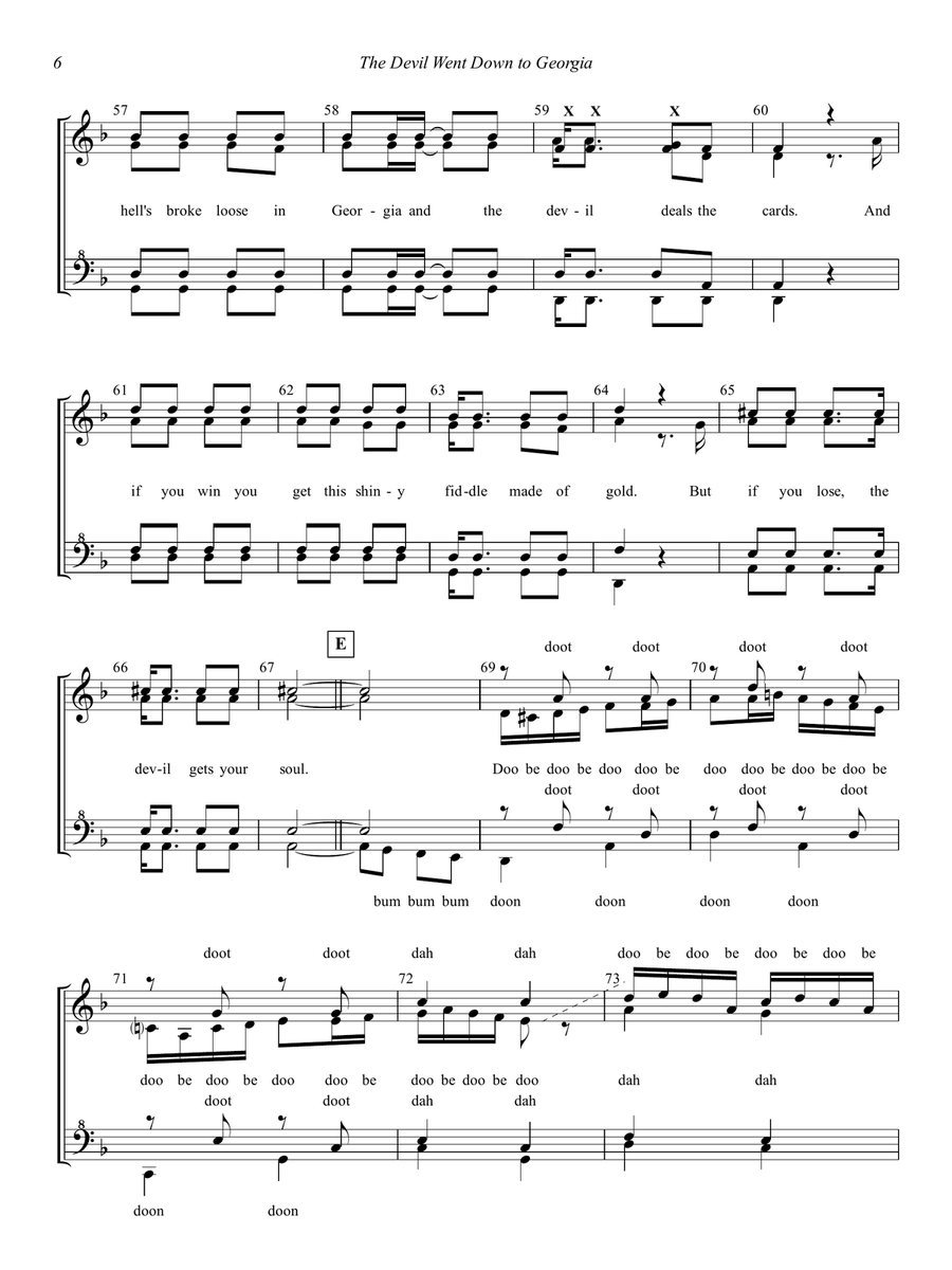 The Devil Went Down To Georgia SSAA scores gallery preview page 6