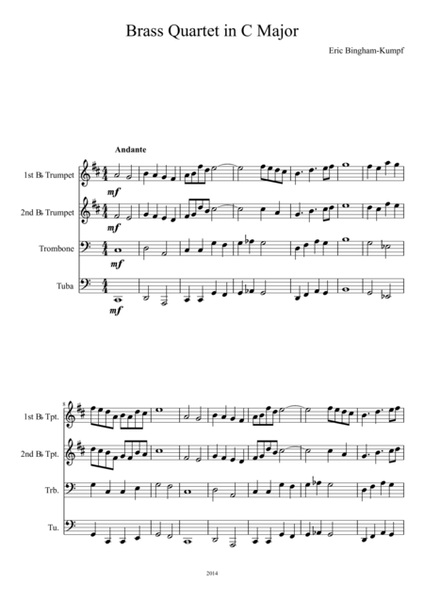 Brass Quartet in C Major image number null