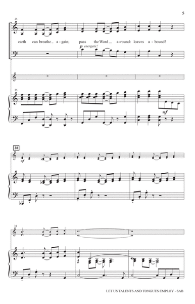 Let Us Talents And Tongues Employ (arr. John Leavitt) by Jamaican Folk Song 3-Part - Digital Sheet Music