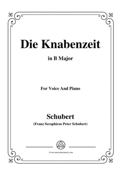 Schubert-Die Knabenzeit,in B Major,for Voice&Piano image number null