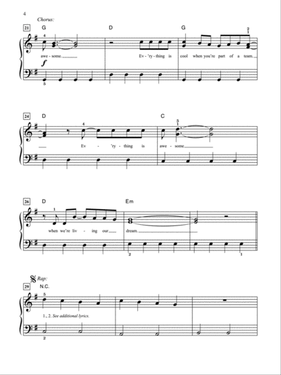 Everything is Awesome (Awesome Remixxx!!!) Easy Piano scores gallery preview page 3
