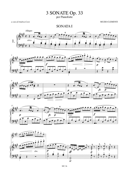 3 Sonatas Op. 33 for Piano