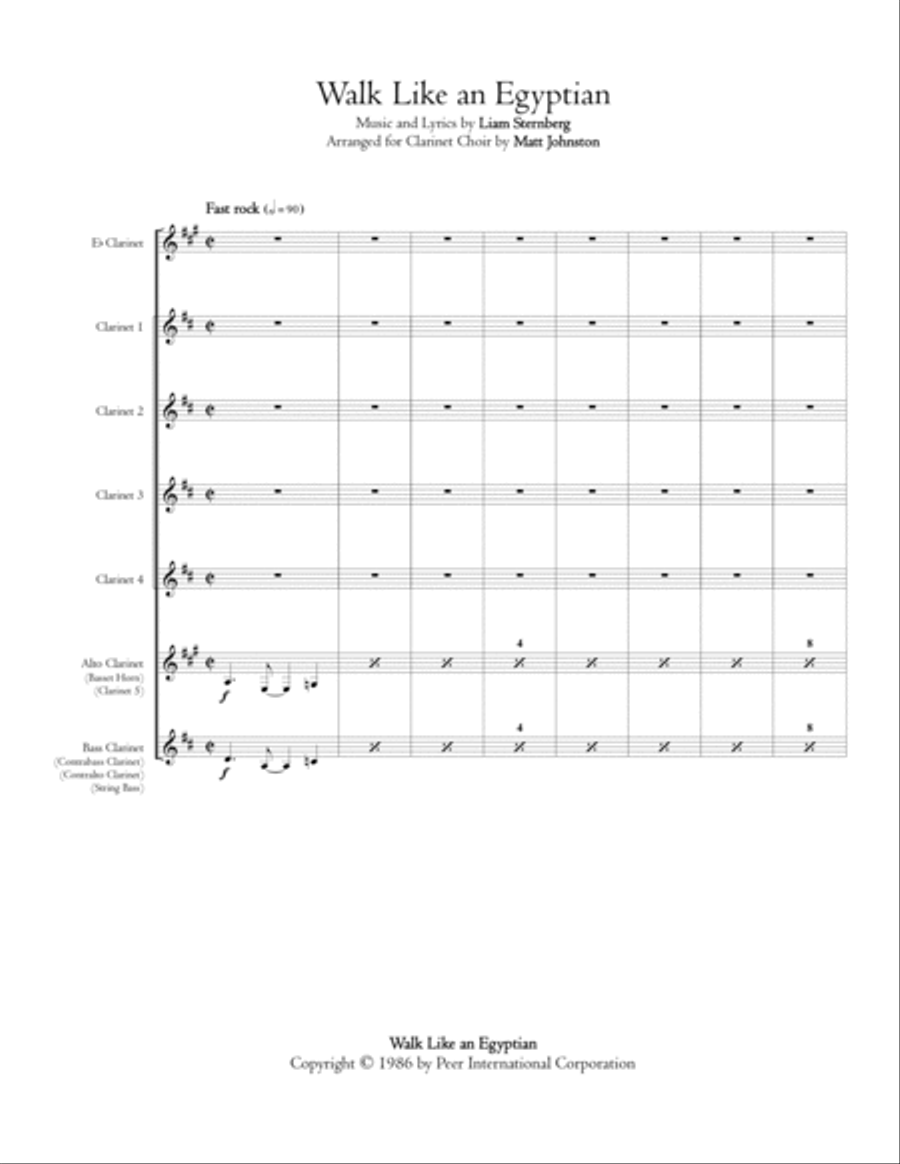 Walk Like An Egyptian Woodwind Ensemble scores gallery preview page 2