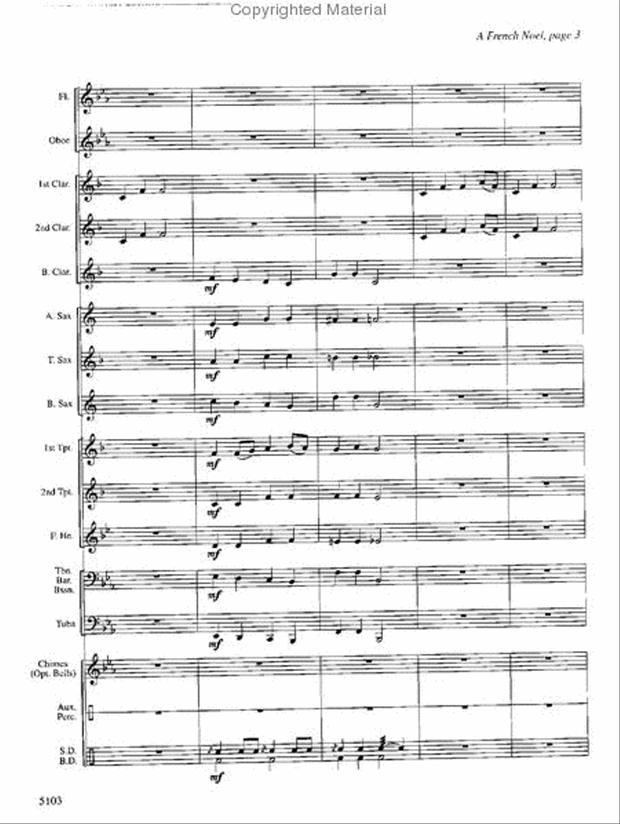 A French Noel Concert Band scores gallery preview page 3