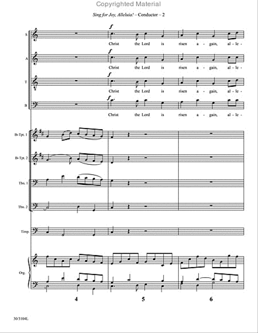 Sing for Joy, Alleluia! - Brass and Percussion Score and Parts Choir scores gallery preview page 3