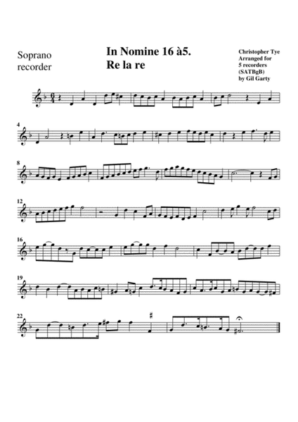 In Nomine no.16 a5 (arrangement for 5 recorders)
