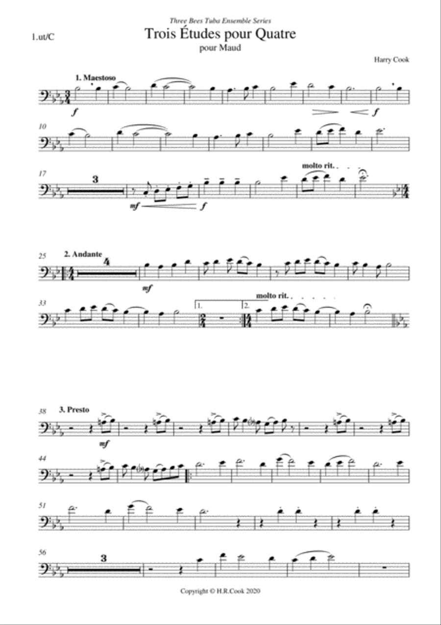 Trois Etudes pour Quatre Brass Duet scores gallery preview page 6