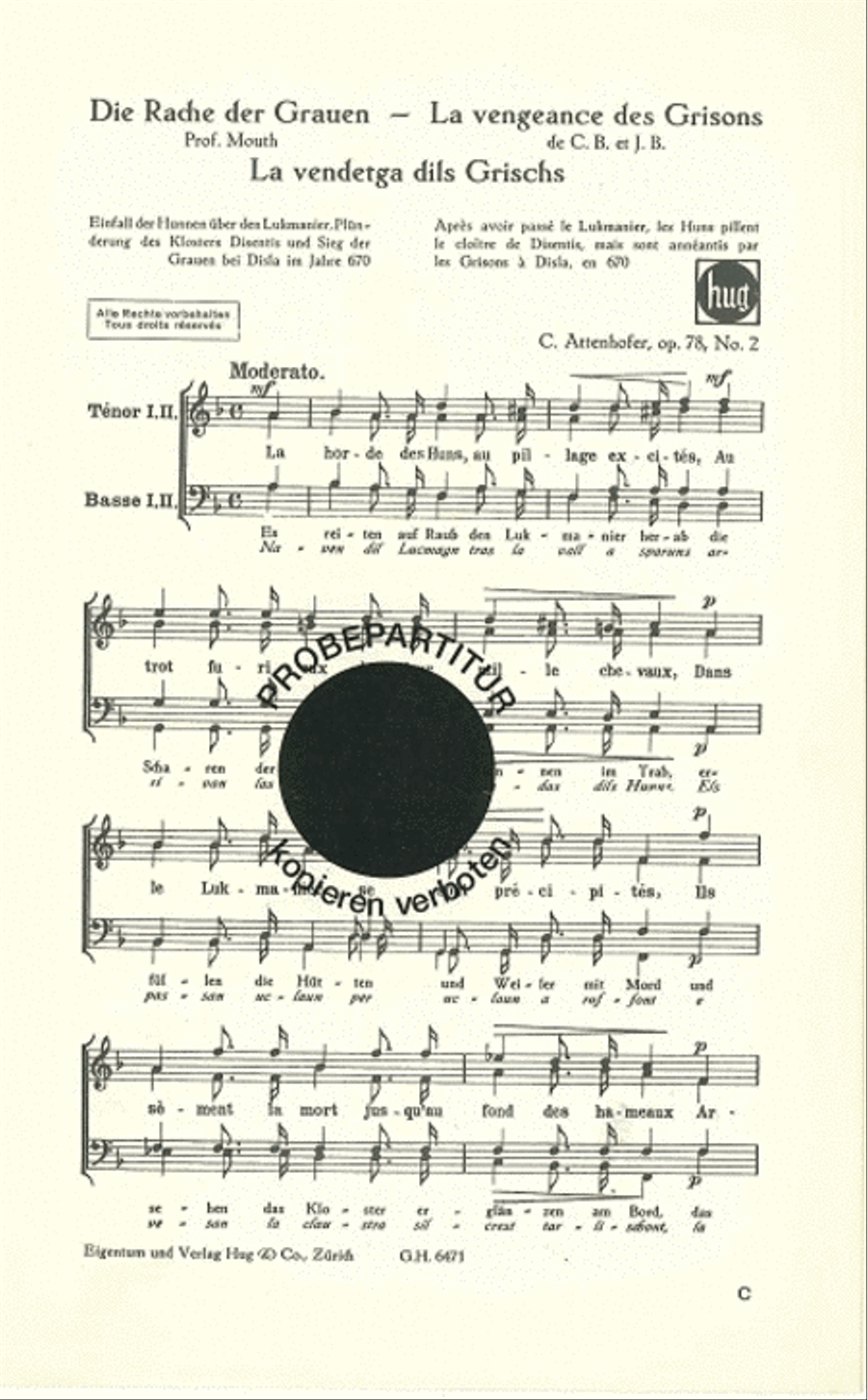 Rache der Grauen Men's Choir scores gallery preview page 1
