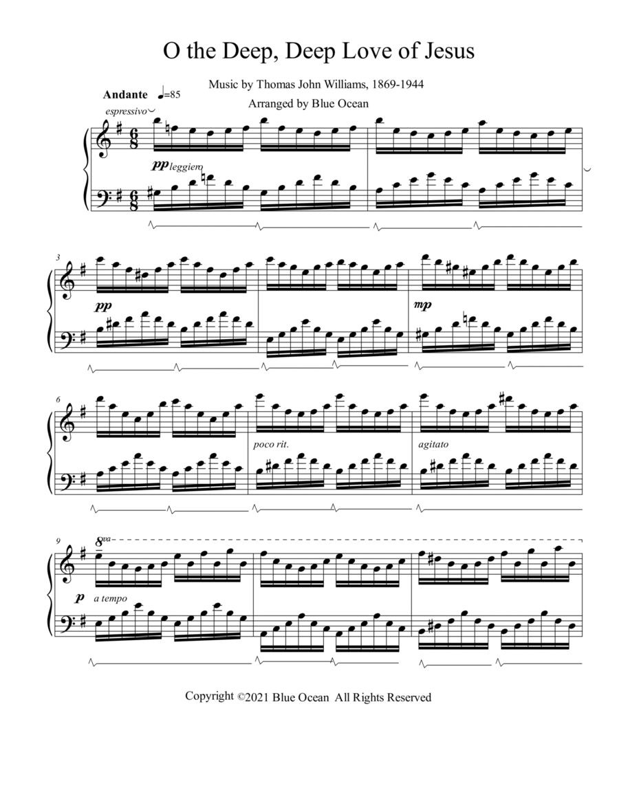 O the Deep, Deep Love of Jesus Piano Solo scores gallery preview page 1
