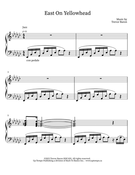 East On Yellowhead Piano - Digital Sheet Music
