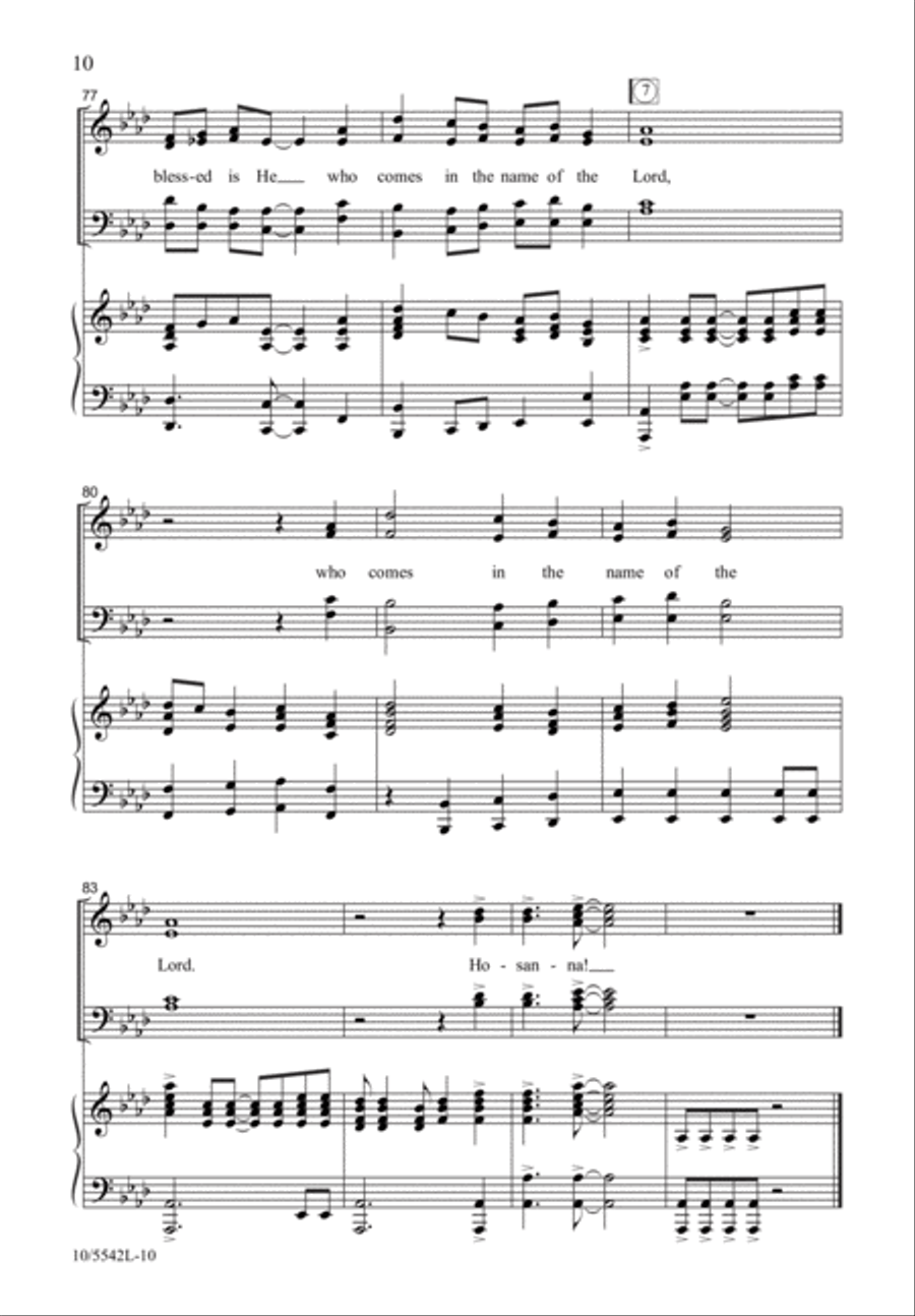 Hosanna to the Son of David 4-Part scores gallery preview page 10