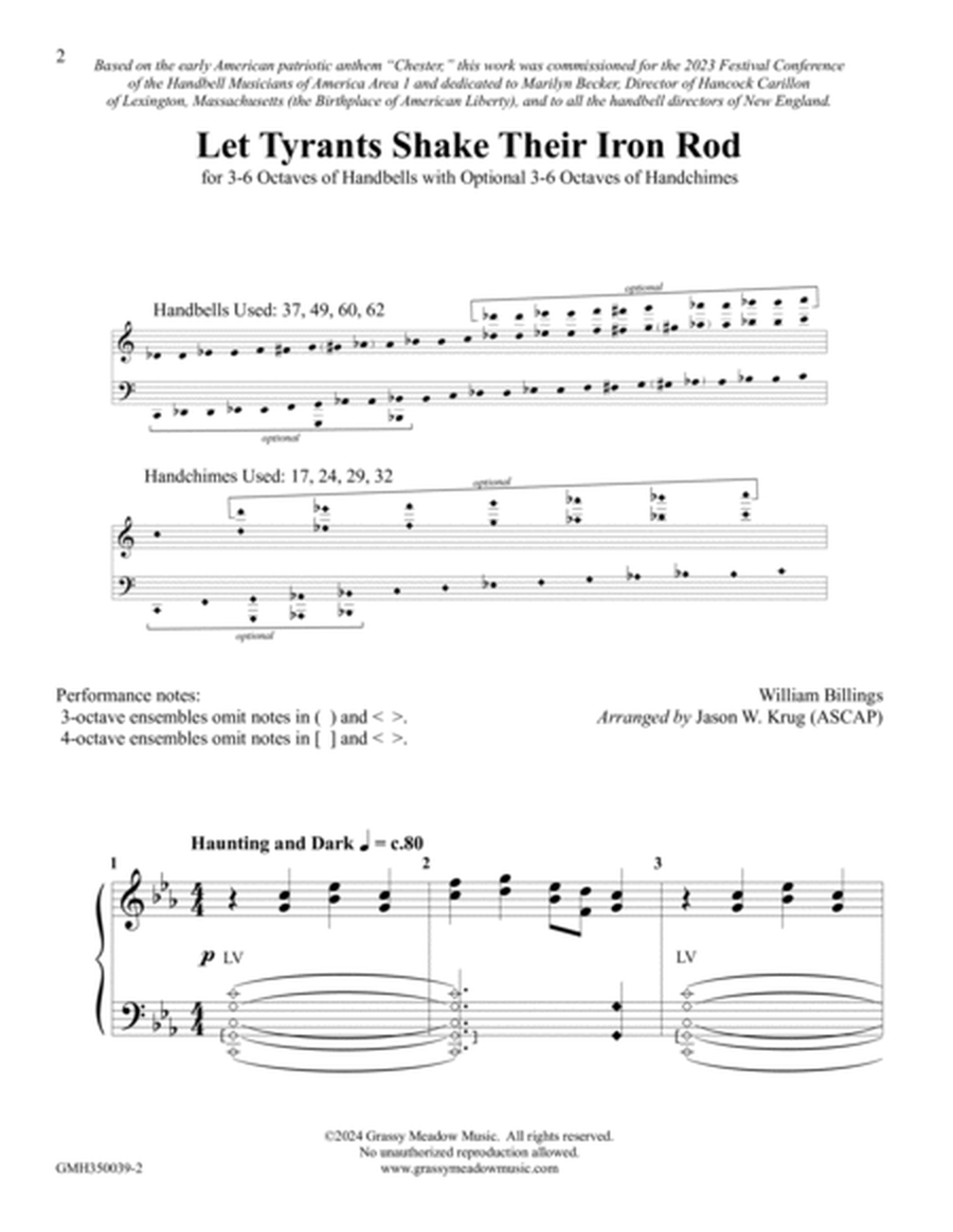 Let Tyrants Shake Their Iron Rod (for 3-6 octave handbell ensemble) (site license) image number null
