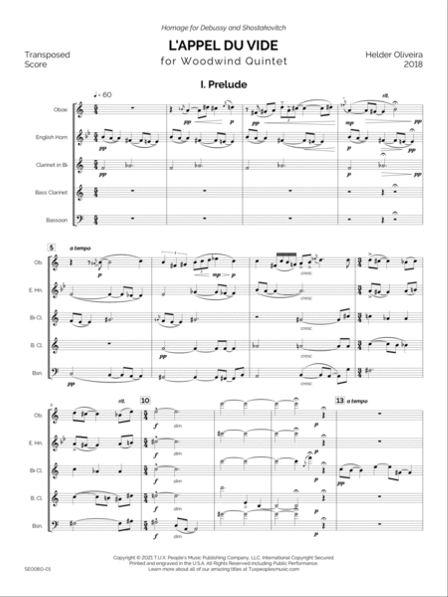 L'appel du vide (English Horn Edition) Woodwind Quintet scores gallery preview page 4