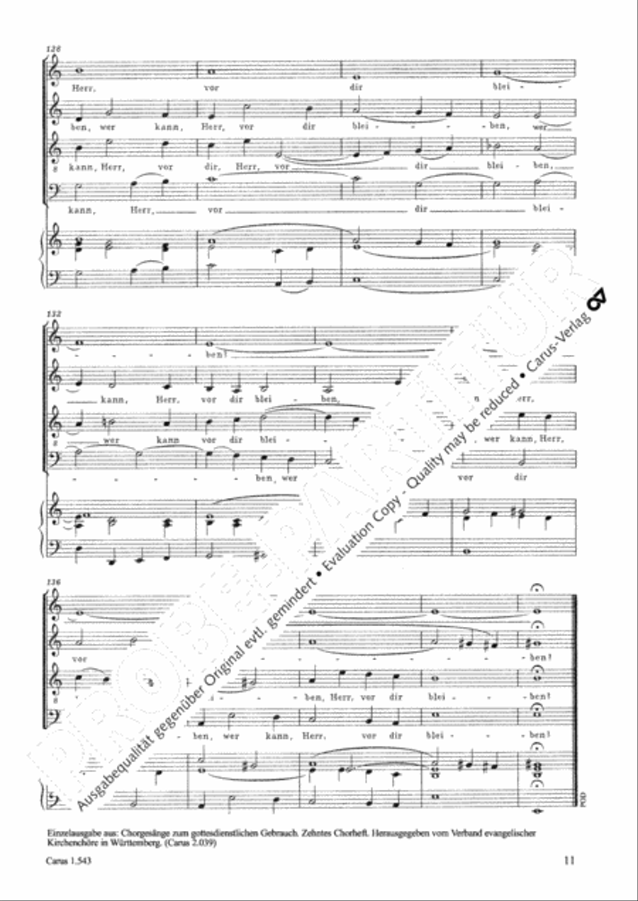 In deepest need I cry to you (Aus tiefer Not schrei ich zu dir) 4-Part scores gallery preview page 11