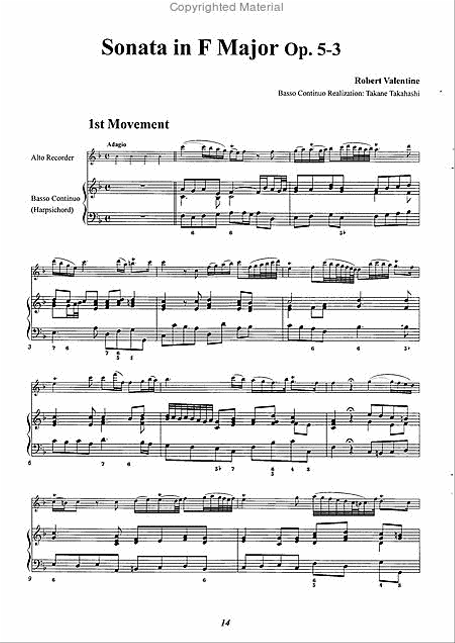 Sonata in F Major, Op. 5-3 Alto Recorder scores gallery preview page 3