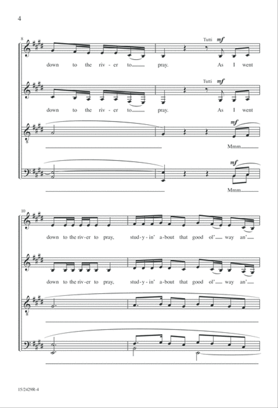 Down to the River to Pray Divisi scores gallery preview page 4