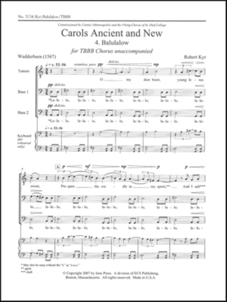 Carols Ancient and New: 4. Balulalow 4-Part scores gallery preview page 1