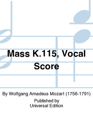 Book cover for Mass in C Major KV 115