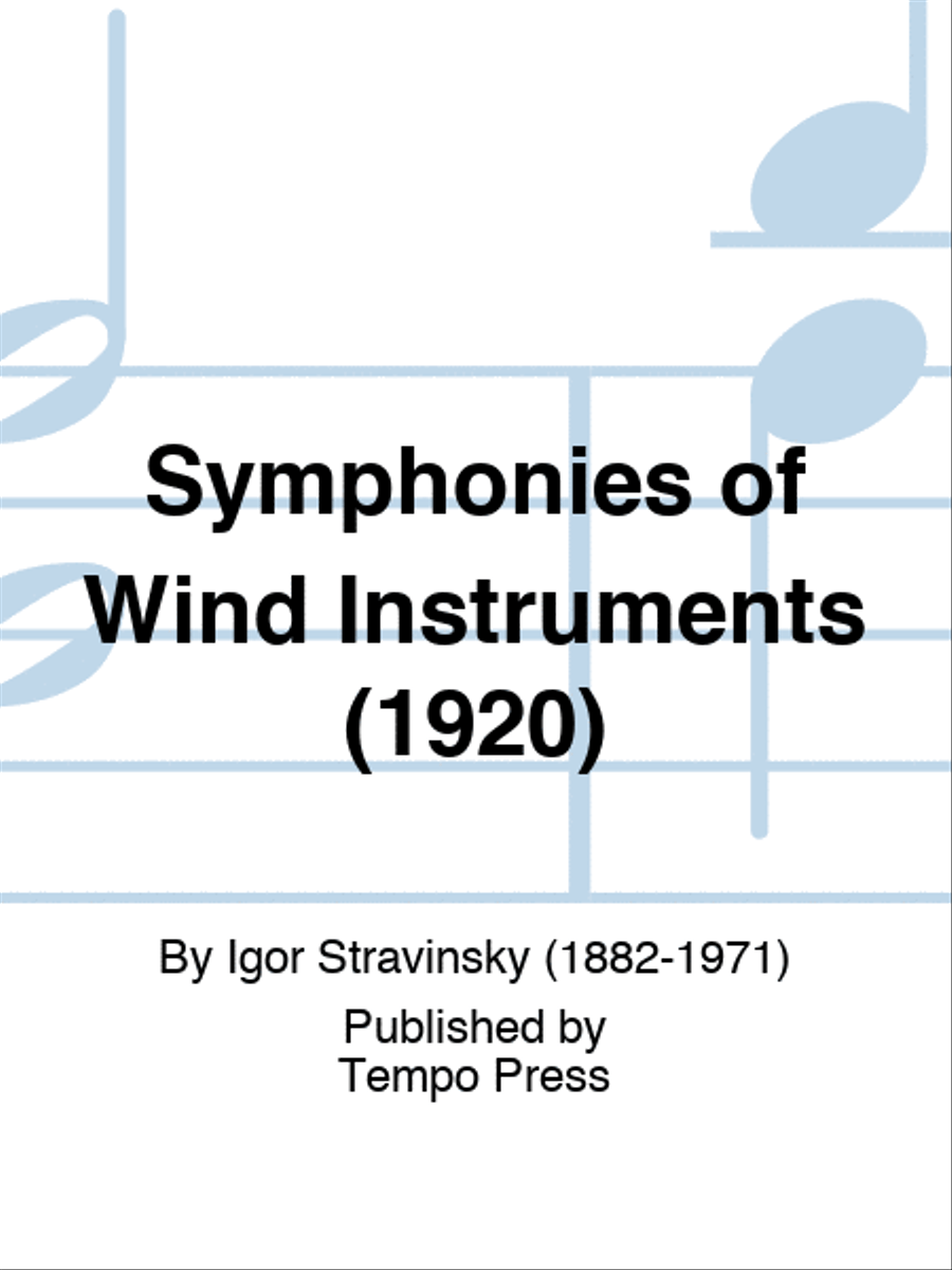 Symphonies of Wind Instruments (1920) Set of Parts scores gallery preview page 1