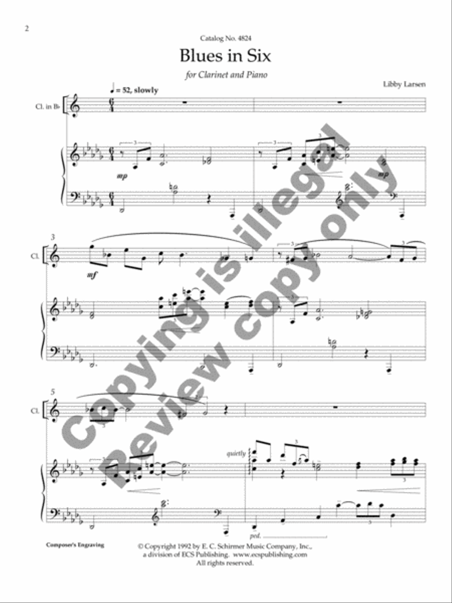 Blues in Six Clarinet Solo scores gallery preview page 3