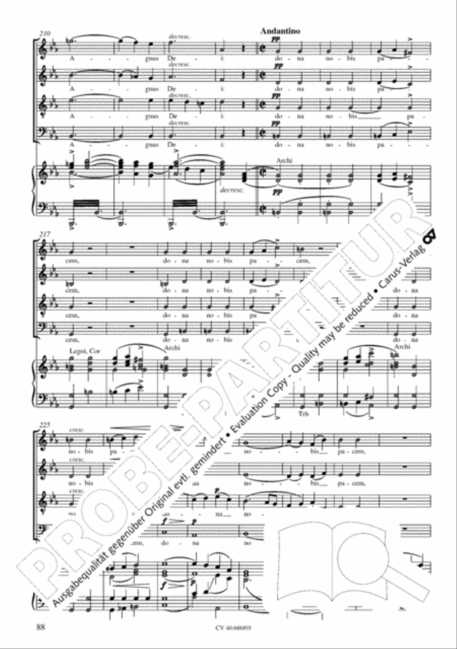 Mass in E flat major (Messe in Es) SATTB scores gallery preview page 89