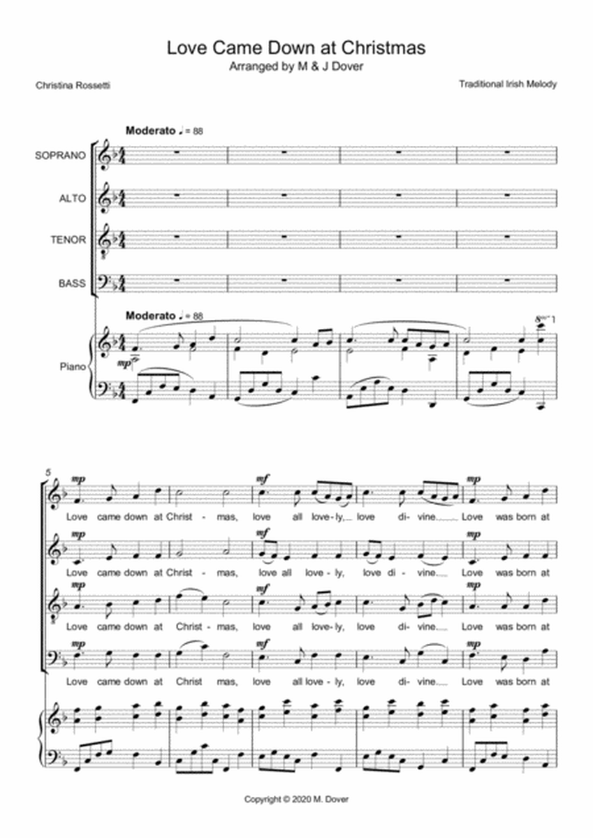 Love Came Down at Christmas - SATB Choir image number null